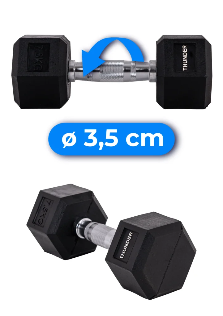 Advantages of hexagonal dumbbells