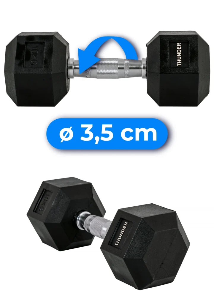 Advantages of hexagonal dumbbells