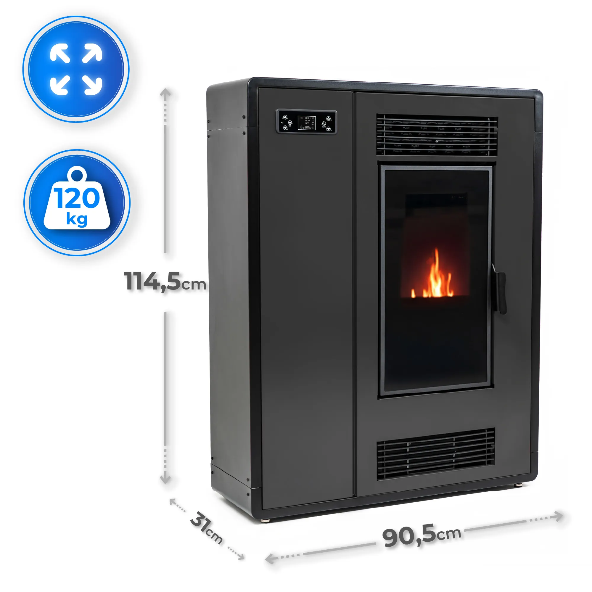 THUNDER ARIA-BLACK 12 kW stove specification
