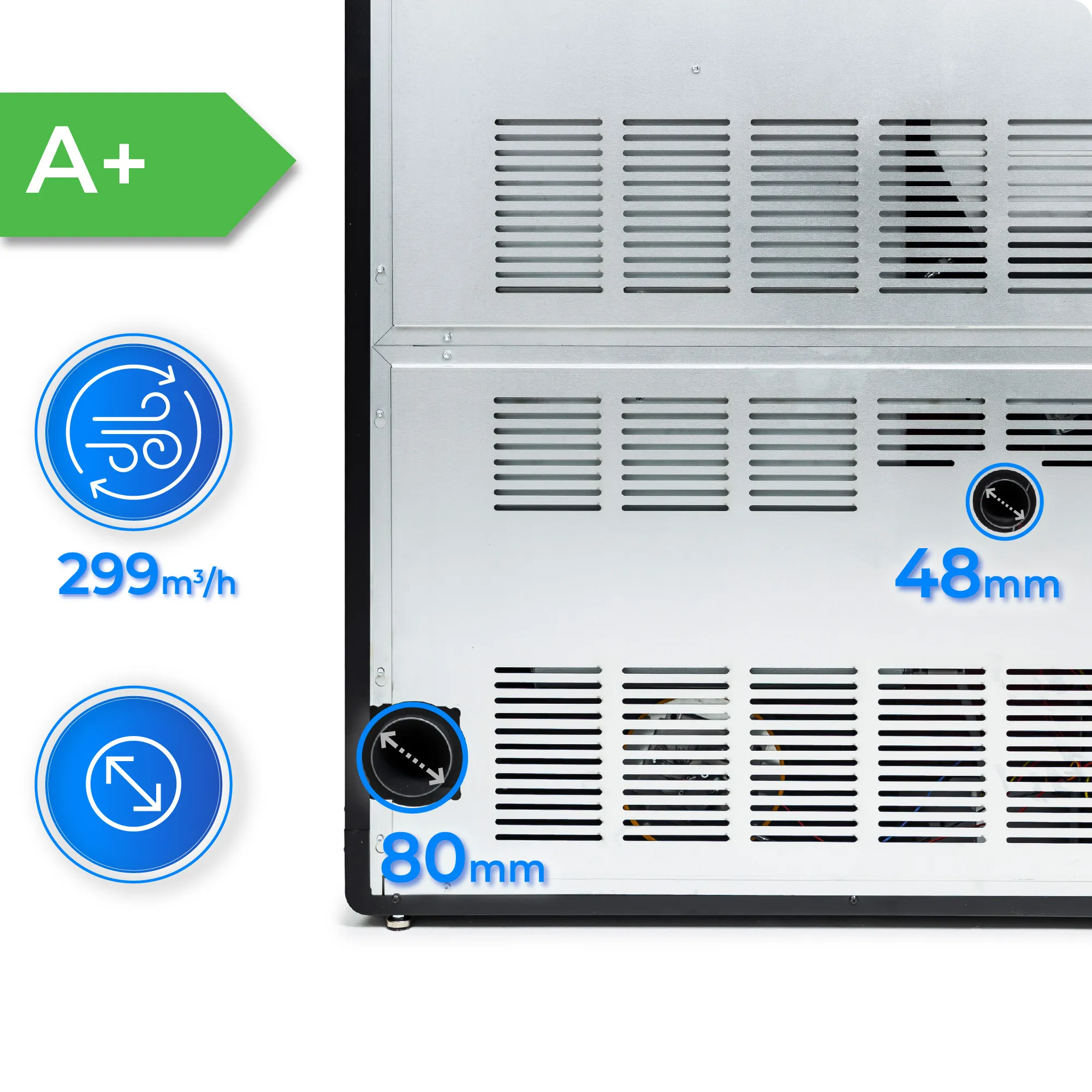 Flue outlet and air inlet – ARIA-BLACK