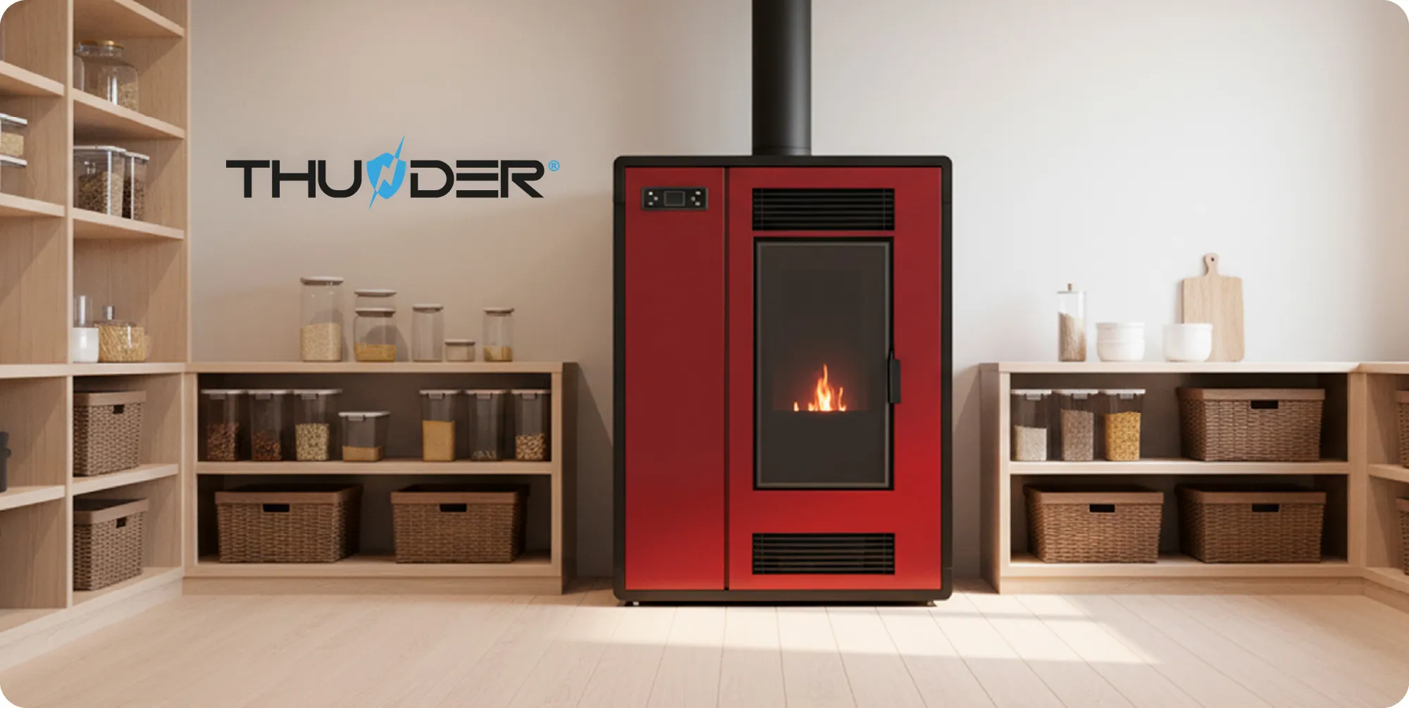 Freestanding 12kW pellet stove – THUNDER ARIA-RED