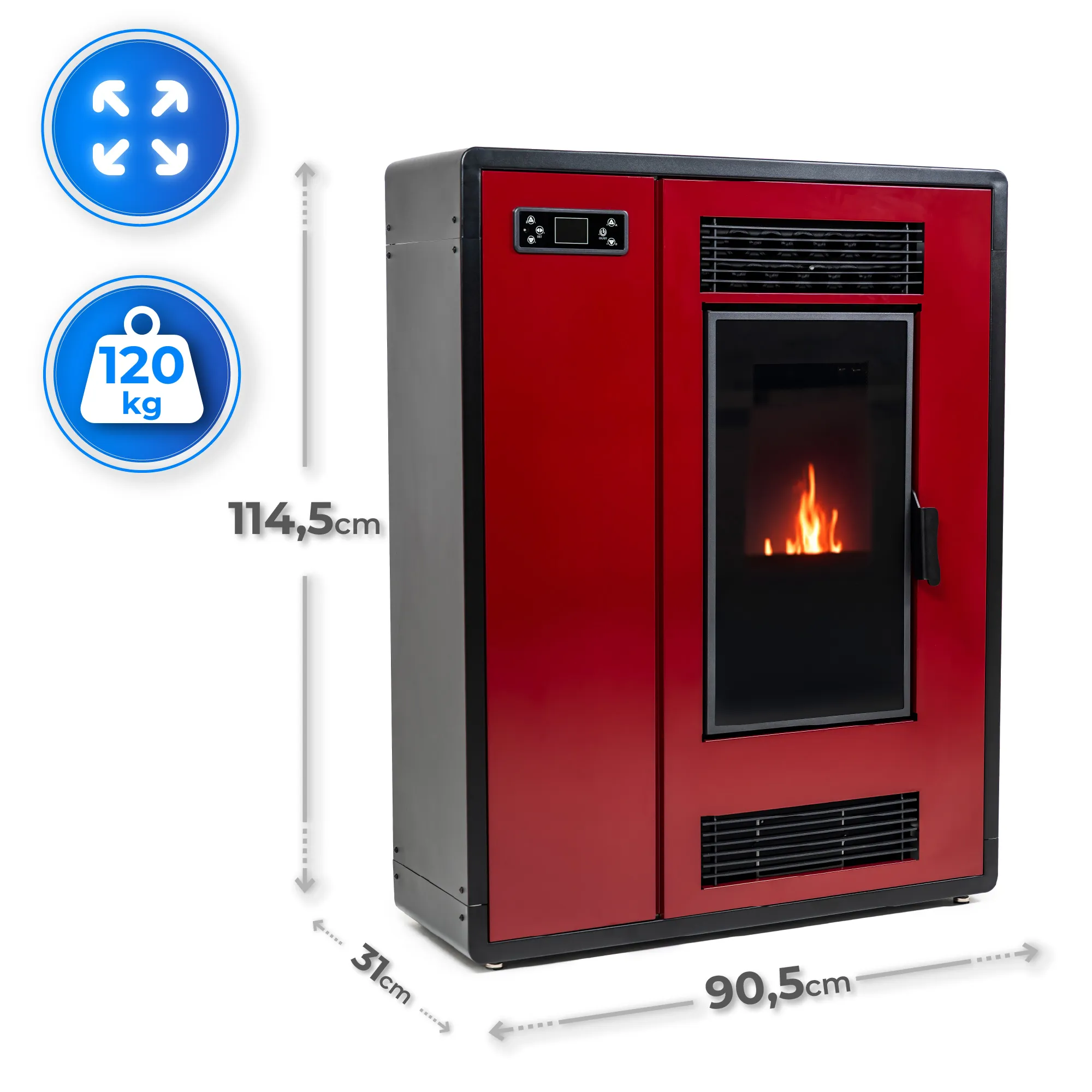 THUNDER ARIA-RED 12 kW stove specification