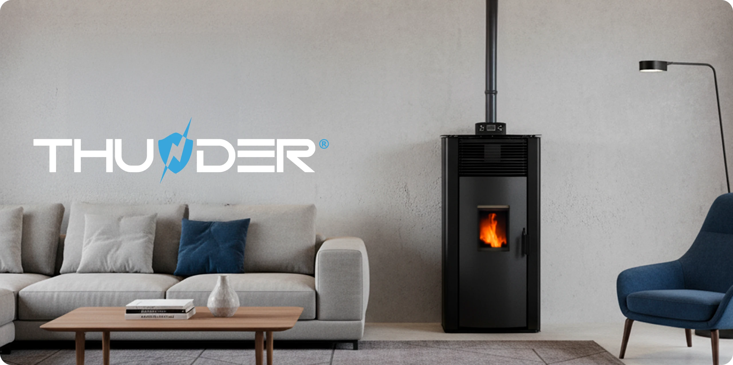 Freestanding 15kW pellet stove – THUNDER GAREN-RED