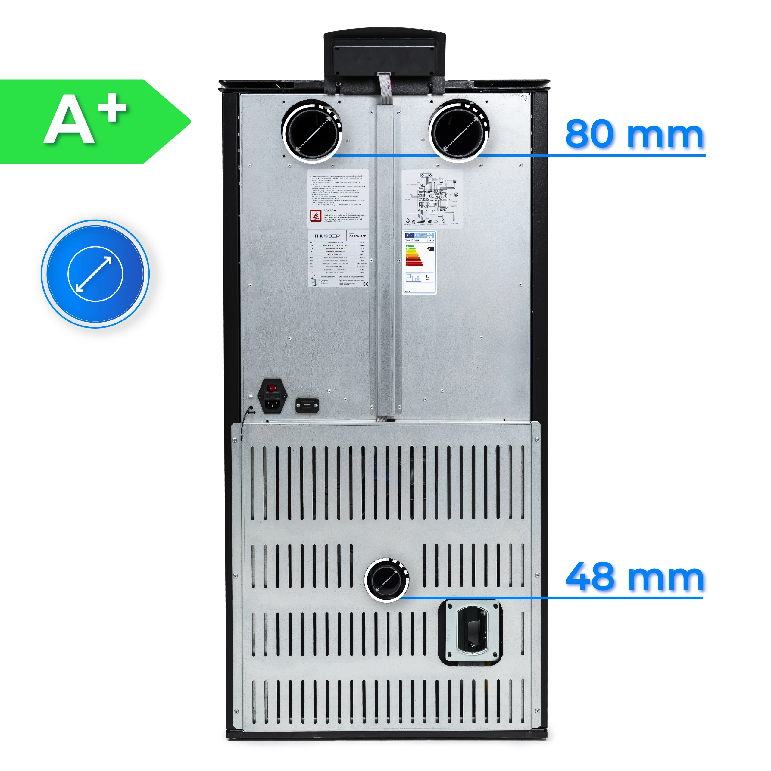 Flue outlet and air inlet – GAREN-RED