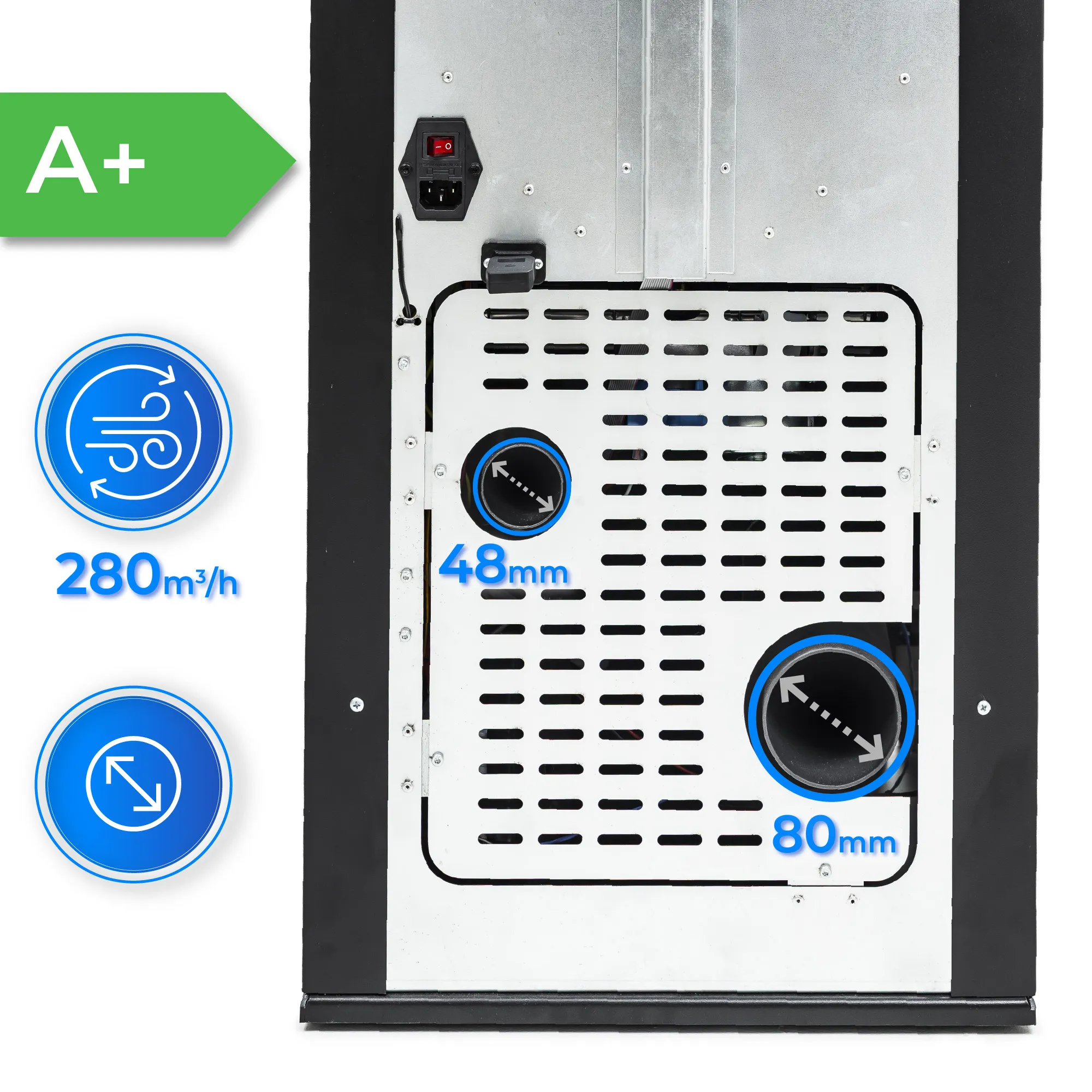 Flue outlet and air inlet – KARMEN-RED