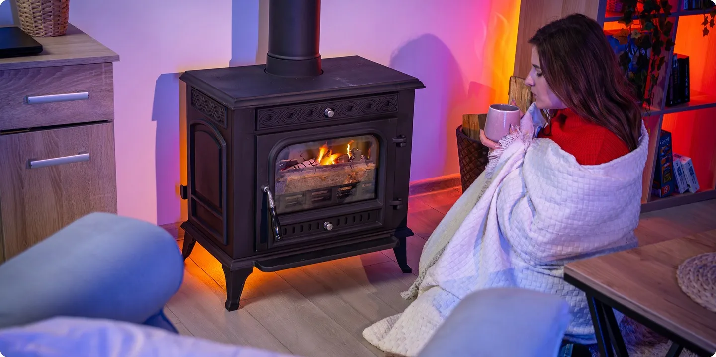 Freestanding 7kW cast iron wood stove