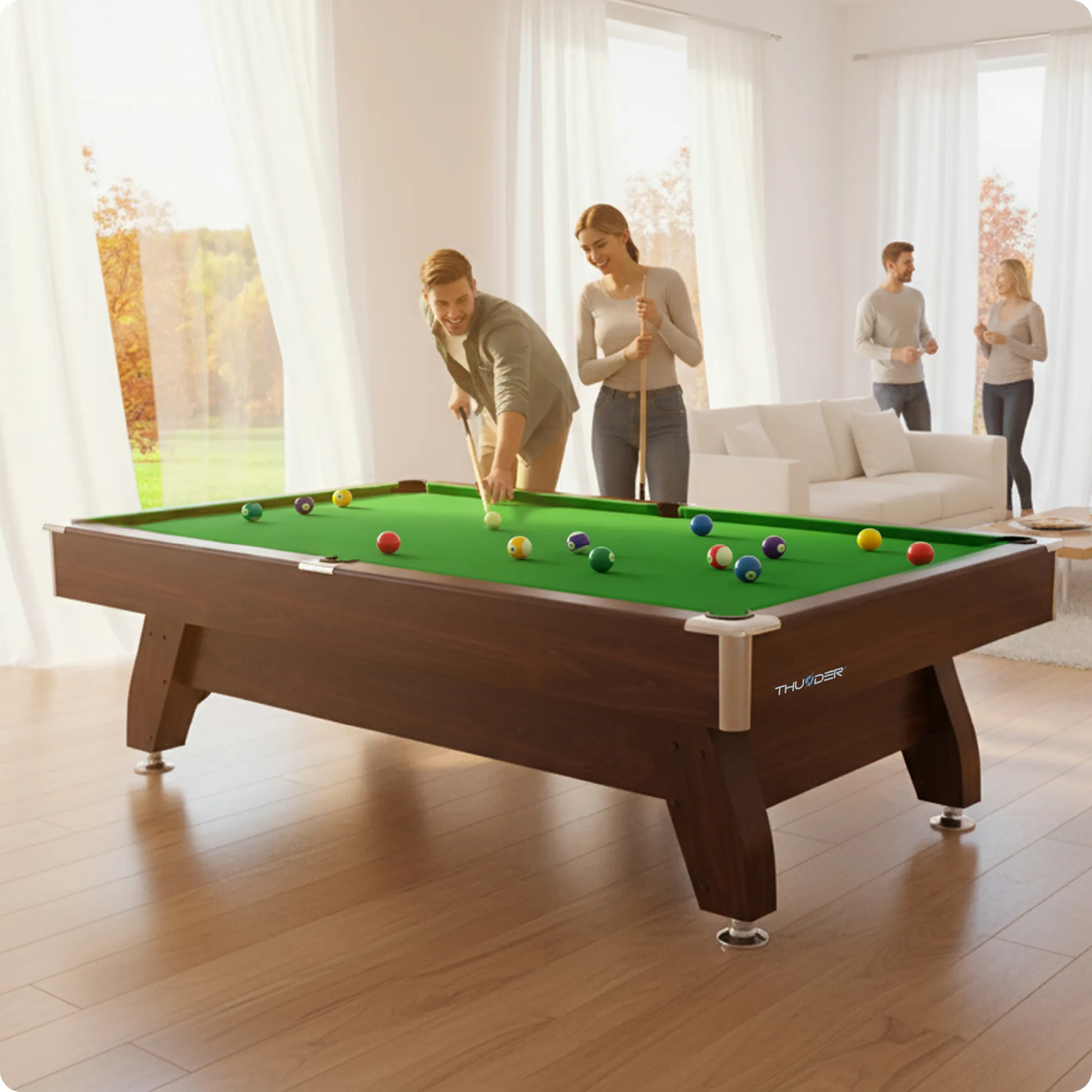 BOLD-BROWN-7FT Pool Table Set