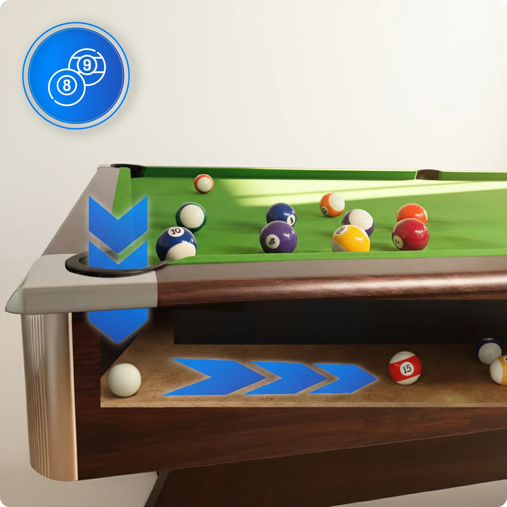 BOLD-BROWN-9FT Pool Table Set