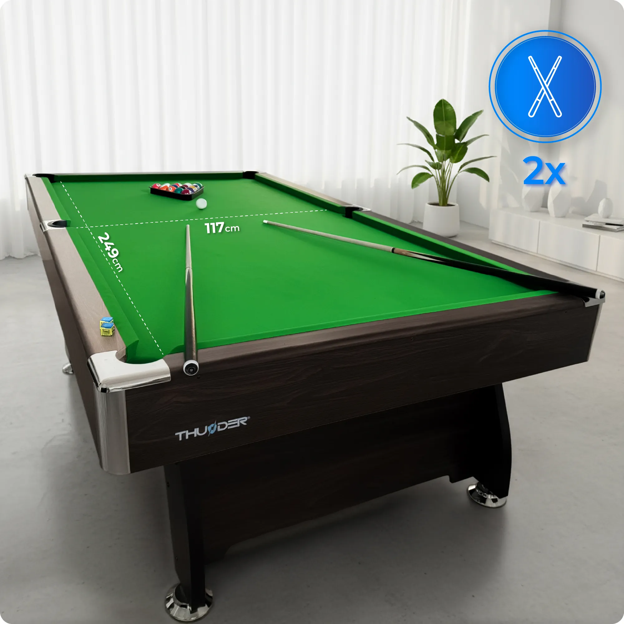 BOLD-BROWN-9FT Pool Table Set