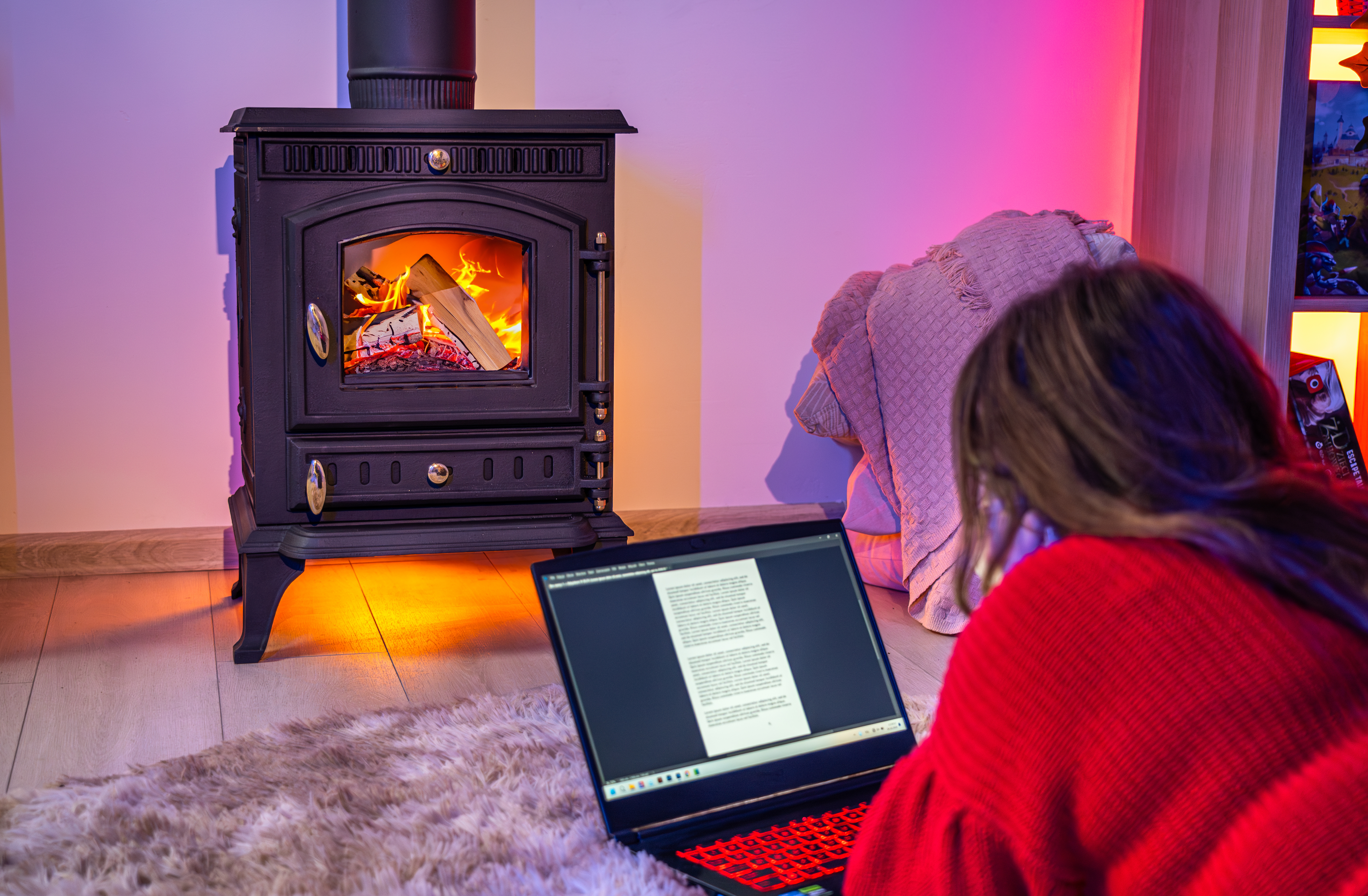 Classic cast iron stove, freestanding wood burner