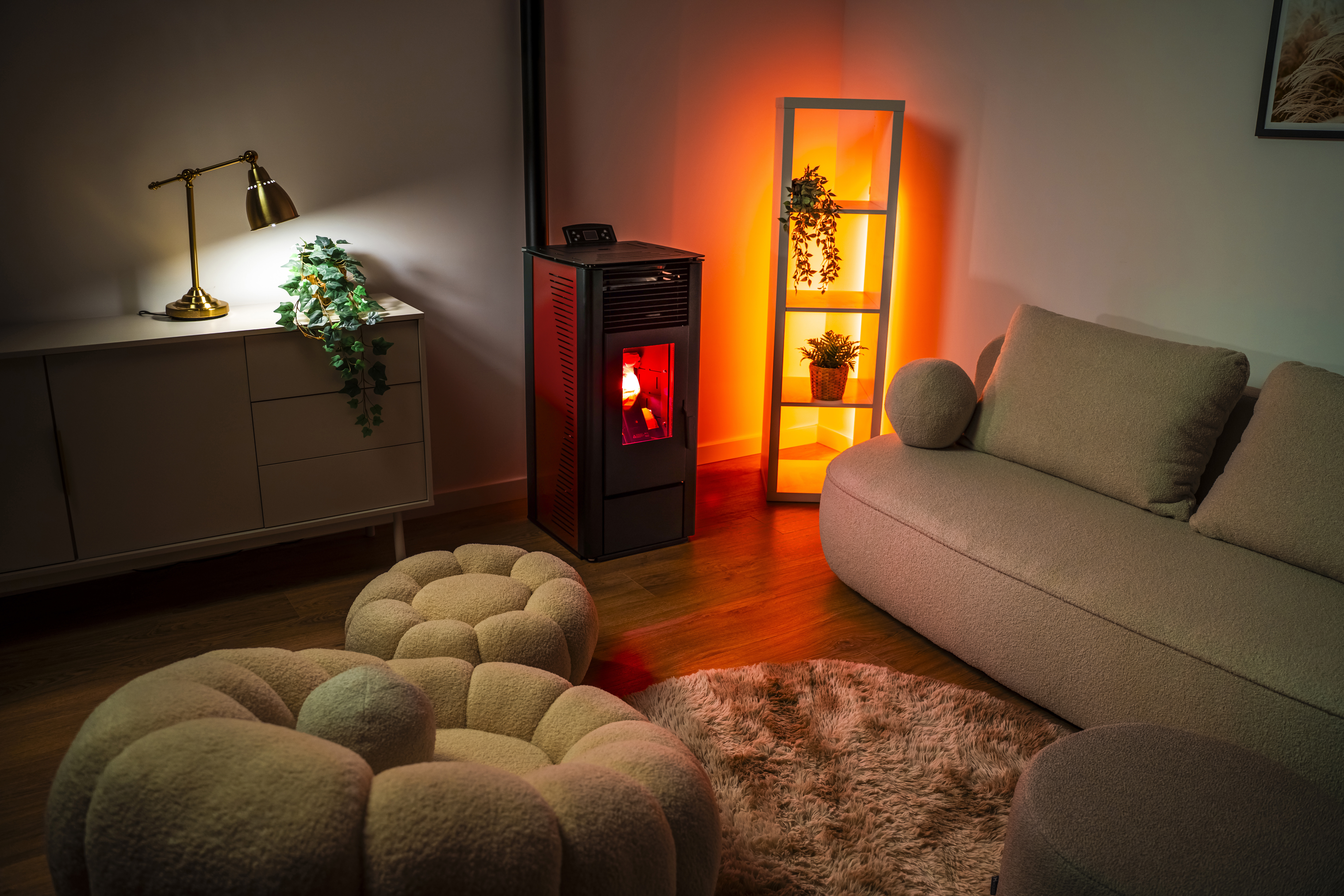 Detail of a modern heating boiler