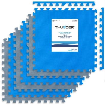 Blue-Gray Exercise Puzzle Mat 60x60x1 cm THUNDER