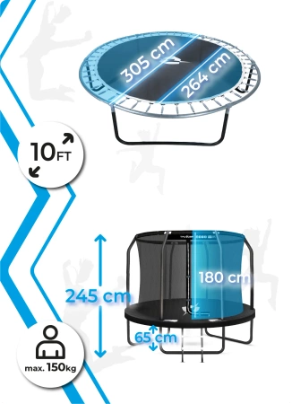 THUNDER INSIDE ELITE 10FT (305 cm) BLACK trampoline