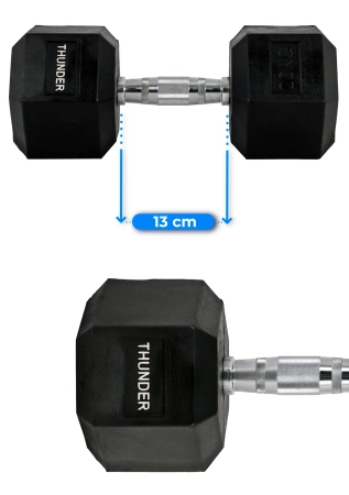 Hex dumbbell THUNDER 20 kg