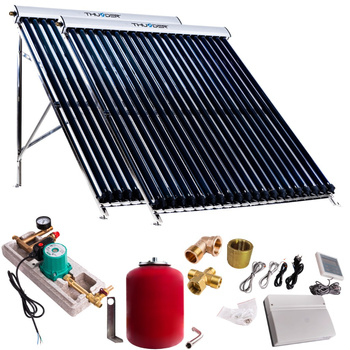 Solar kit with two 20 vacuum collectors without solar cable and without storage tank
