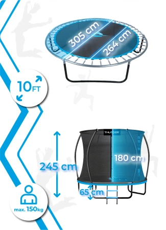 THUNDER INSIDE ULTRA 10FT 305 cm trampoline BLUE