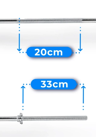 THUNDER Threaded Straight Bar 180 cm 30 mm