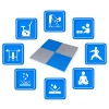 Blue-Gray Exercise Puzzle Mat 60x60x2 cm THUNDER