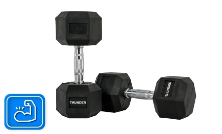 Hex dumbbell THUNDER 15 kg