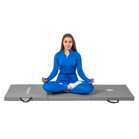 Gray Gym Mat 180x60x4 cm THUNDER