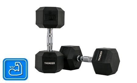 Hex dumbbell THUNDER 17,5 kg