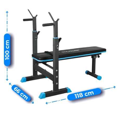 Training bench with barbell stands THUNDER MONET