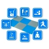 Blue-Gray Exercise Puzzle Mat 60x60x1 cm THUNDER