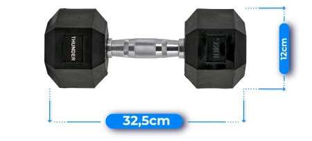 Hex dumbbell THUNDER 10 kg