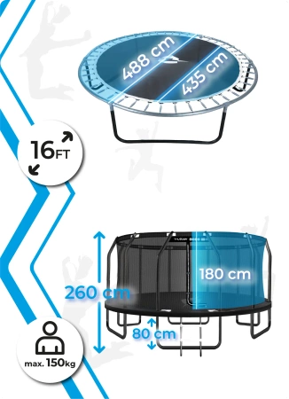 THUNDER INSIDE ELITE 16FT (488 cm) BLACK trampoline