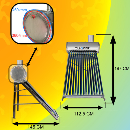 THUNDER non-pressurized solar collector with a 150 L tank