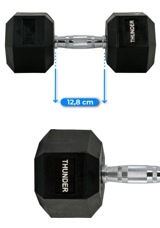 Hex dumbbell THUNDER 17,5 kg