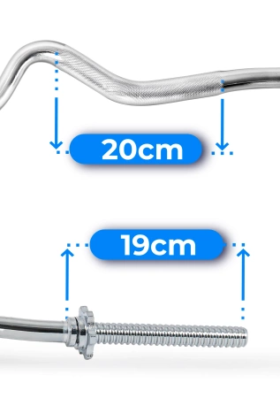 THUNDER Threaded EZ Curl Bar 120 cm 30 mm