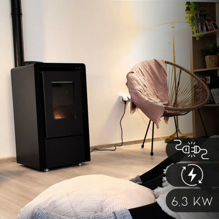 Pellet stove LEYLA BLACK 6.3 kW