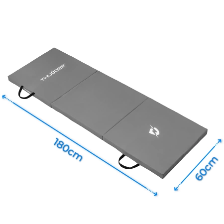 Gray Gym Mat 180x60x4 cm THUNDER