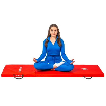 Red Gym Mat 180x60x4 cm THUNDER