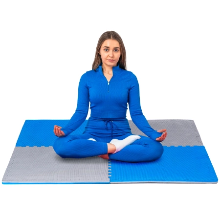 Blue-Gray Exercise Puzzle Mat 60x60x2 cm THUNDER