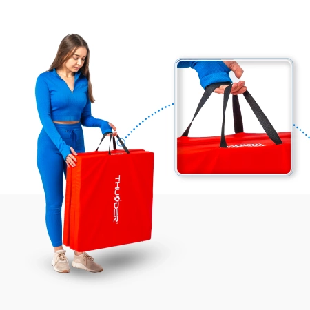 Red Gym Mat 180x60x5 cm THUNDER