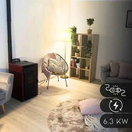 Pellet stove LEYLA RED 6.3 kW