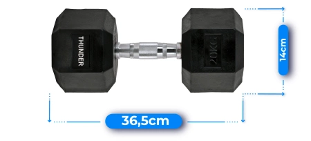 Hex dumbbell THUNDER 20 kg