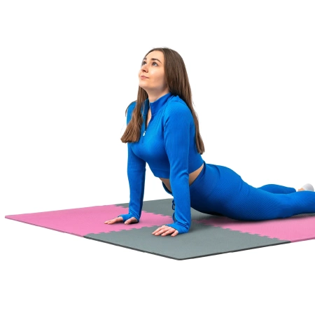 Pink-Gray Exercise Puzzle Mat 60x60 cm THUNDER