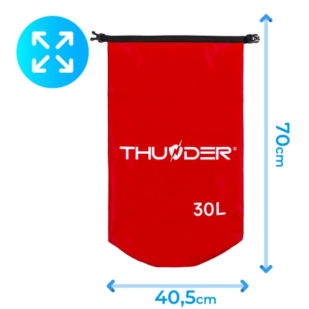 Waterproof Bag 30 L THUNDER red