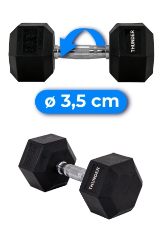 Hex dumbbell THUNDER 12,5 kg