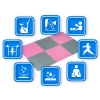 Pink-Gray Exercise Puzzle Mat 60x60 cm THUNDER