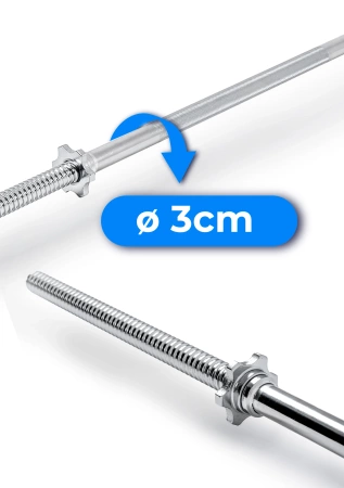 THUNDER Threaded Straight Bar 180 cm 30 mm