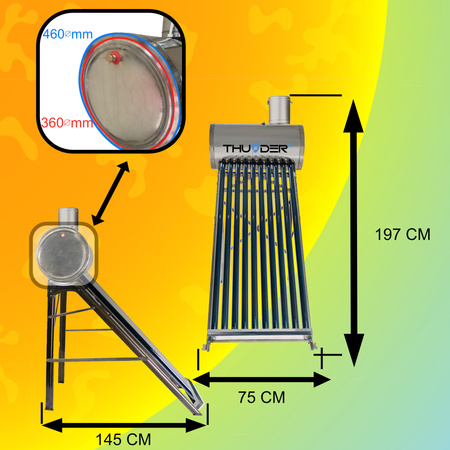 THUNDER non-pressurized solar collector with a 100 L tank