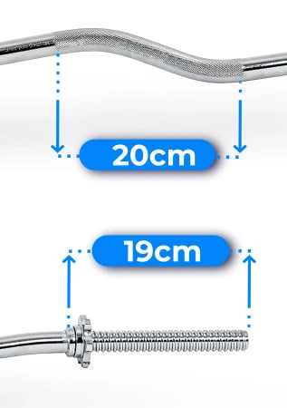 THUNDER Threaded Light Curl Bar 120 cm 30 mm