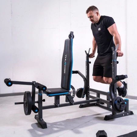 Training bench with pulley and preacher curl THUNDER VIGOR-C