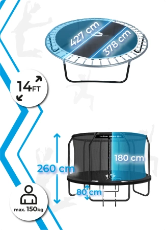 THUNDER INSIDE ELITE 14FT (427cm) BLACK trampoline