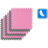 Pink-Gray Exercise Puzzle Mat 60x60 cm THUNDER